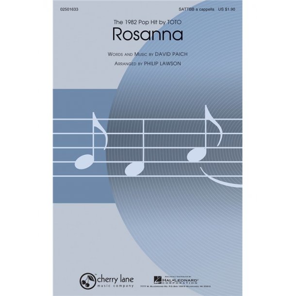 PAICH DAVID ROSANNA (LAWSON PHILIP) SATTBB A CAPPELLA CHORAL