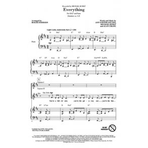 Buble Michael Everything (Arr Emerson Roger) Ssa Choral