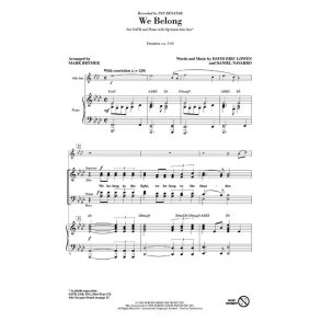 Lowen David/Navarro Daniel We Belong (Arr Brymer Mark) Showtrax Cd