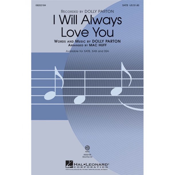 Parton Dolly I Will Always Love You (Arr Huff Mac) Satb Chor