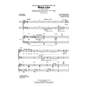 LIVINGSTON J/EVANS R MONA LISA (LOJESKI ED) TTBB CHORAL SHEET MUSIC