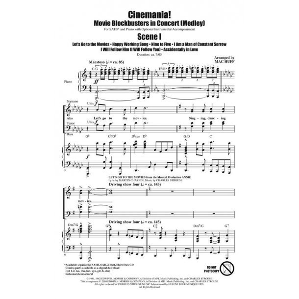 Cinemania Movie Blockbusters In Concert Medley (Huff Mac) Showtrax Cd