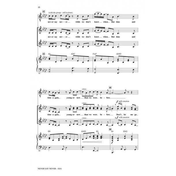 WELSH/SLADE/KING NEVER SAY NEVER (RUTHERFORD PARIS) SSA CHORAL