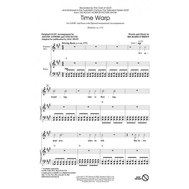 O'brien Time Warp (Huff) Showtrax Cd