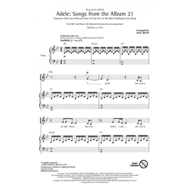 Adele Songs From Album 21 (Huff) Sab