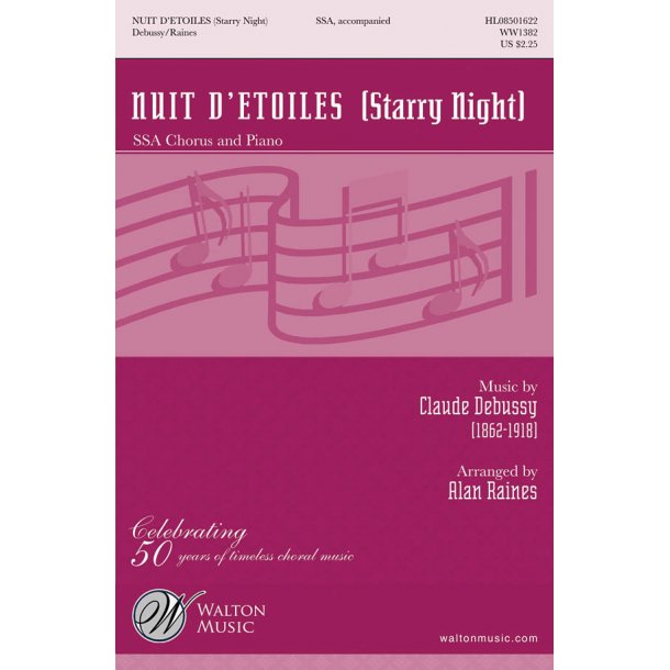 DEBUSSY CLAUDE NUIT D'ETOILES STARRY NIGHT (ARR RAINES ALAN) SSA CHOR