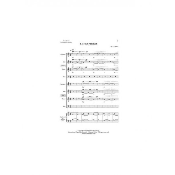 Ola Gjeilo: Sunrise Mass (Full Score/String Orchestra Parts)