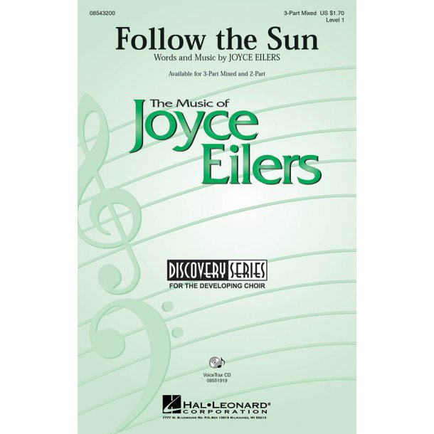 EILERS JOYCE FOLLOW THE SUN 3 PART MIXED CHORAL