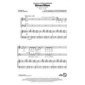 Bedingfield Natasha Unwritten (Arr Emerson Roger) Voicetrax Cd