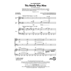 Rodgers/Hammerstein This Nearly Was Mine (Arr Lojeski Ed) Showtrax Cd