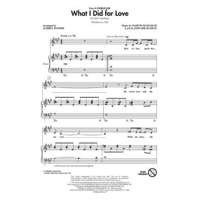 HAMLISCH MARVIN WHAT I DID FOR LOVE (ARR SNYDER AUDREY) SSA CHORAL