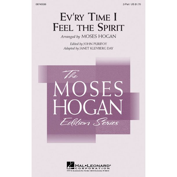 Ev'ry Time I Feel The Spirit (Arr Day/Hogan) 2 Part Choral