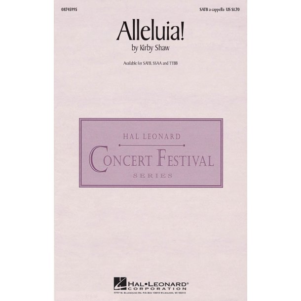 Shaw Kirby Alleluia Satb A Cappella Choral