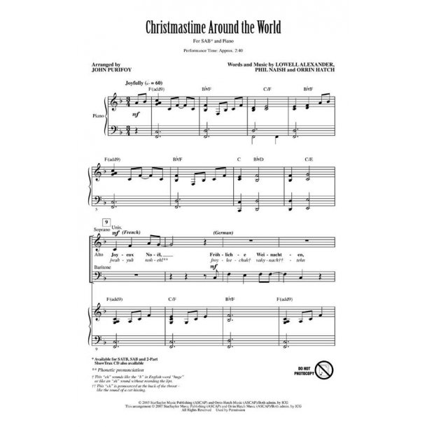 Naish/Hatch Christmastime Around The World (Purifoy) Sab Choral
