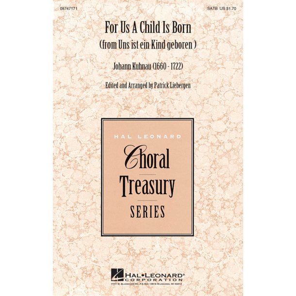 Kuhnau For Us A Child Is Born Satb