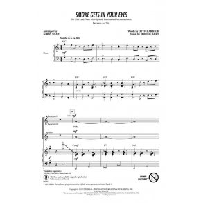 JEROME KERN SMOKE GETS IN YOUR EYES (ARR KIRBY SHAW) SSA CHORAL
