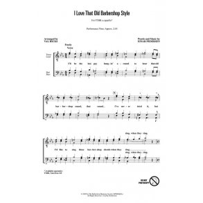 Pedersen Einar I Love That Old Barbershop Style (Hicks) Voicetrax Cd