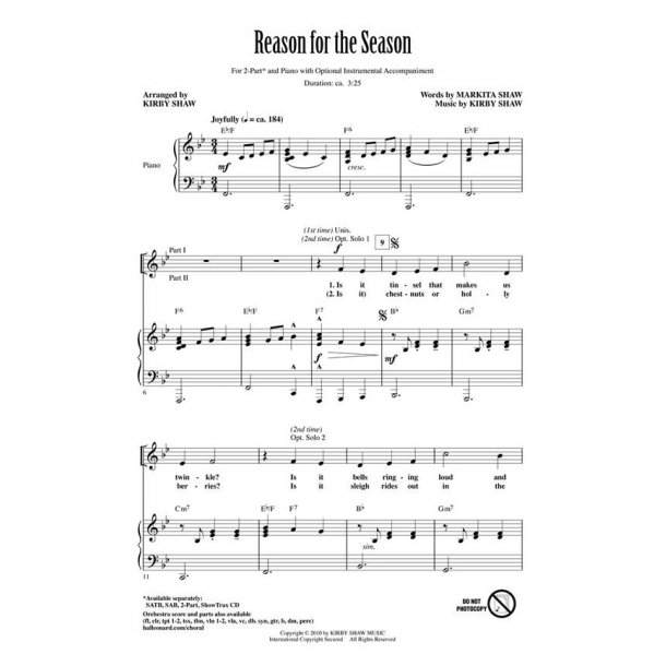 SHAW KIRBY & MARKITA REASON FOR THE SEASON 2 PART CHORAL