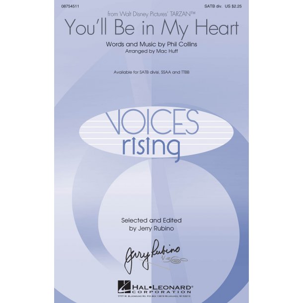 COLLINS PHIL YOU'LL BE IN MY HEART (ARR HUFF MAC) SATB CHOR