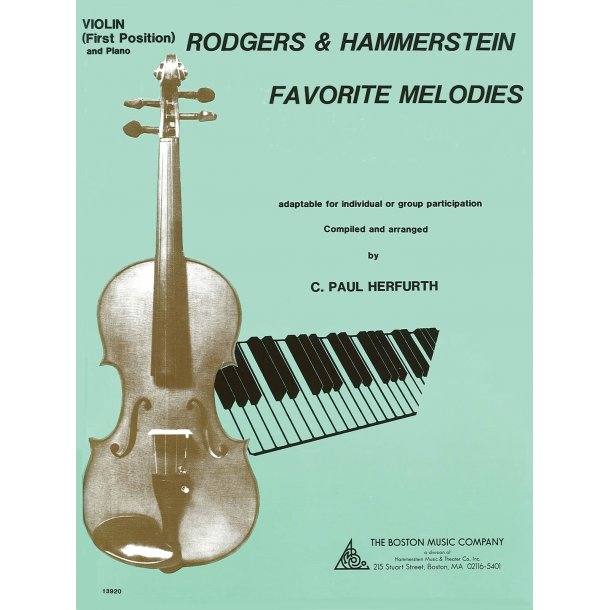 RODGERS/HAMMERSTEIN FAVORITE MELODIES (HERFURTH) VIOLIN &amp; PIANO BOOK