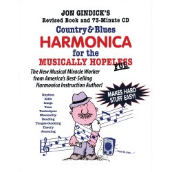 Gindick Jon Country & Blues Harmonica For The Musically Hopeless Bk/Cd