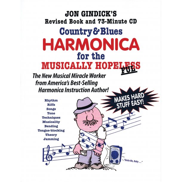 Gindick Jon Country & Blues Harmonica For The Musically Hopeless Bk/Cd