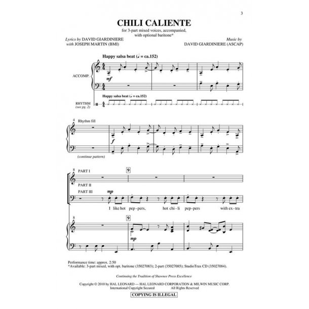 Giardiniere David/Martin Joseph Chili Caliente Studiotrax Cd