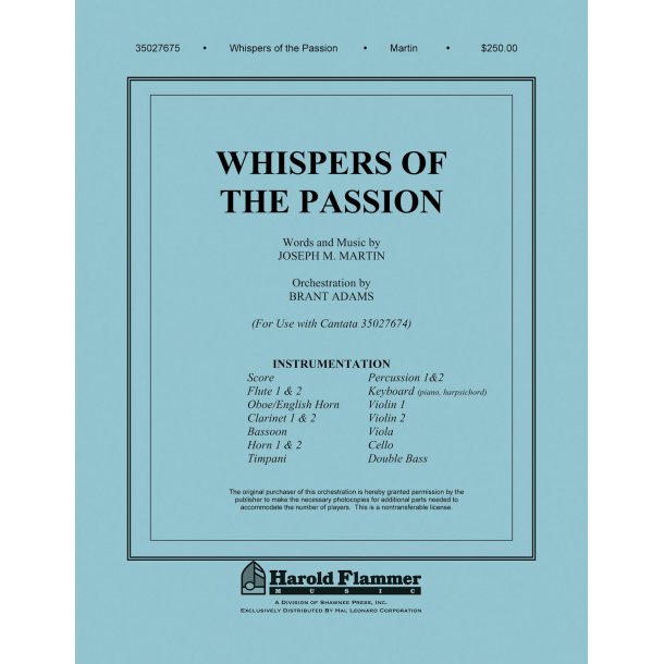 MARTIN JOSEPH WHISPERS OF THE PASSION ORCHESTRATION