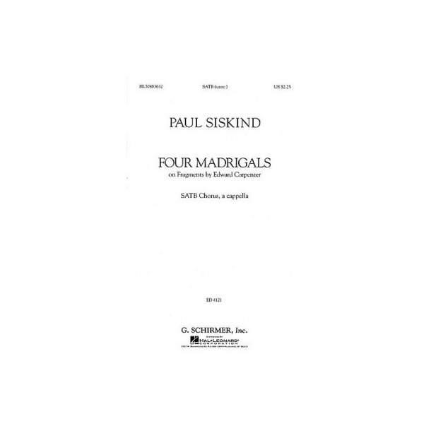 Paul Siskind: Four Madrigals