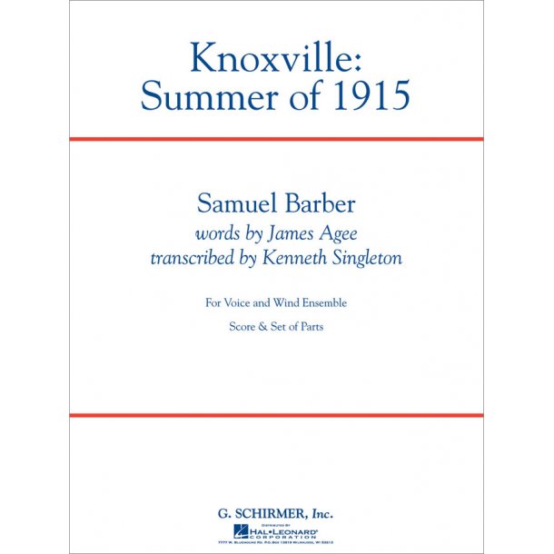Knoxville: Summer Of 1915 - Full Score