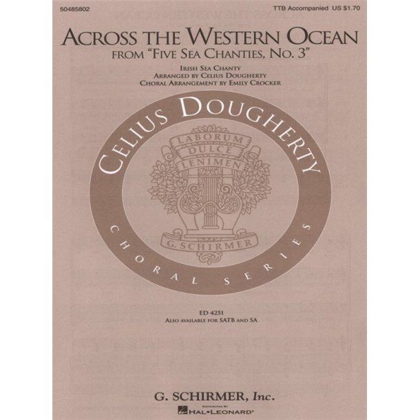 Irish Sea Chanty Across The Western Ocean (Crocker Emily) Ttb