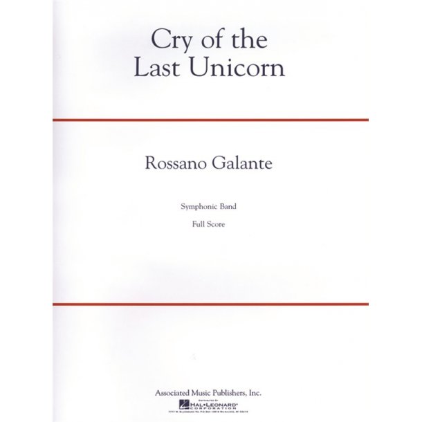Galante Rossano Cry Of The Last Unicorn Full Score Only
