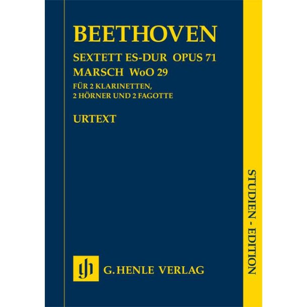 BEETHOVEN SEXTET IN Eb MAJOR OP71 MARCH WOO 29 WIND INST URTEXT STSC
