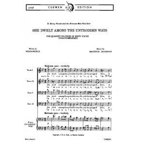Jacobson, M She Dwelt Among The Untrodden Ways Ttbb/Piano