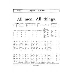 Mendelssohn All Men, All Things Satb Tonic Solfa