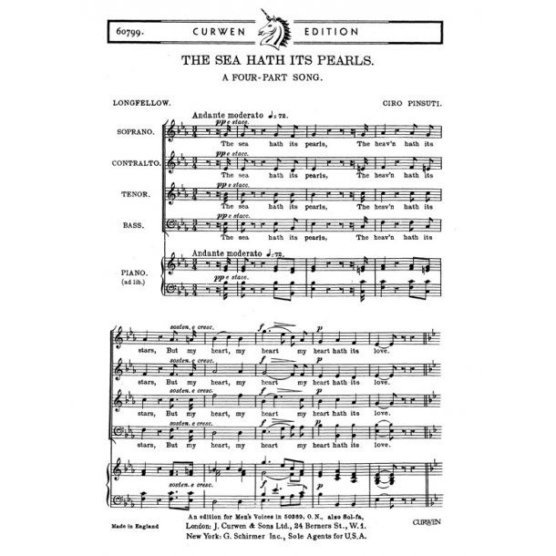 Pinsuti The Sea Hath Its Pearls Satb