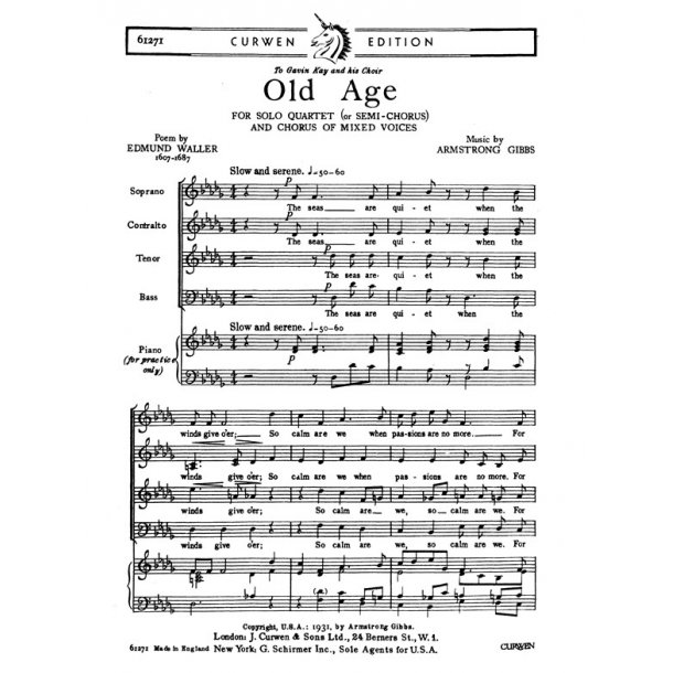 Cecil Armstrong Gibbs: Old Age (SATB)