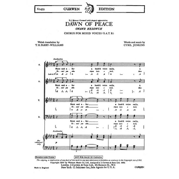 Jenkins Dawn Of Peace Satb