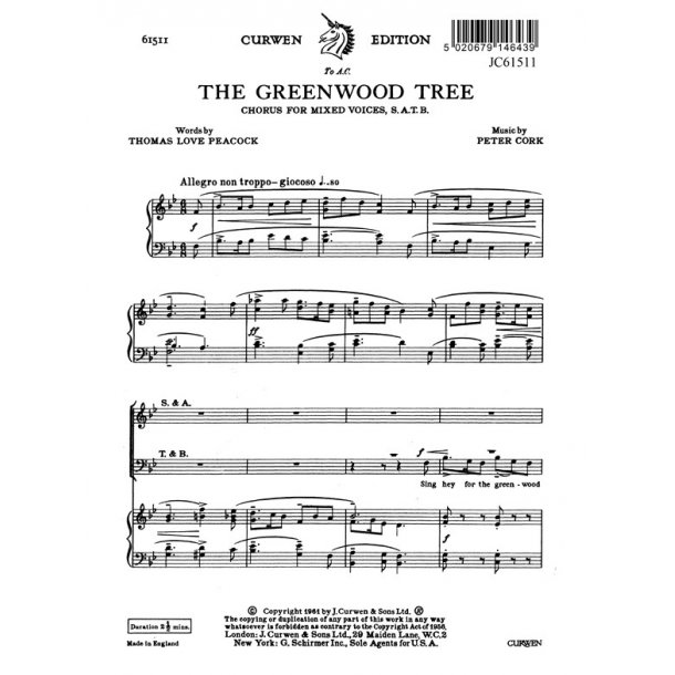 Cork Greenwood Tree Satb