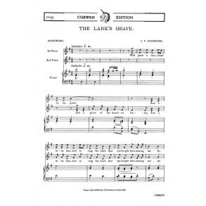 Stanford, Cv The Lark's Grave 2pt/Piano