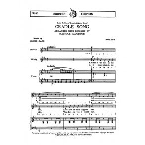 Mozart, Wa Cradle Song Unison+descant/Piano