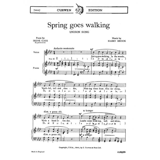 Brook, H Spring Goes Walking Unison/Piano