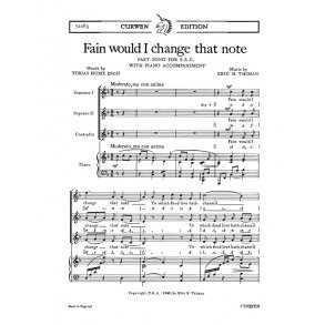 Thiman, E Fain Would I Change That Note Ssa/Piano