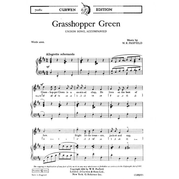 Pasfield, Wr Grasshopper Green Unison
