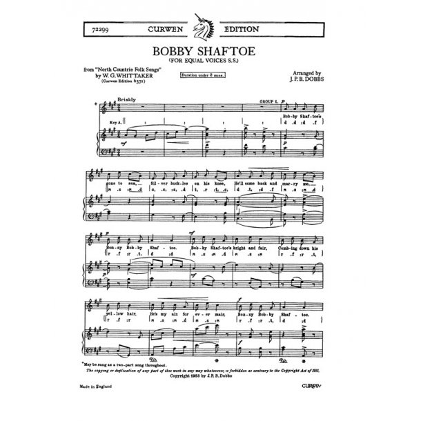 Dobbs, J Bobby Shaftoe Ss/Piano