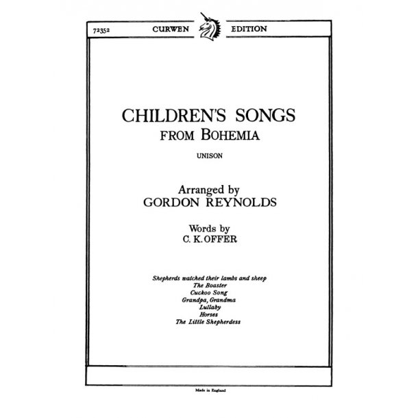 Reynolds, G Children's Songs From Bohemia Unison
