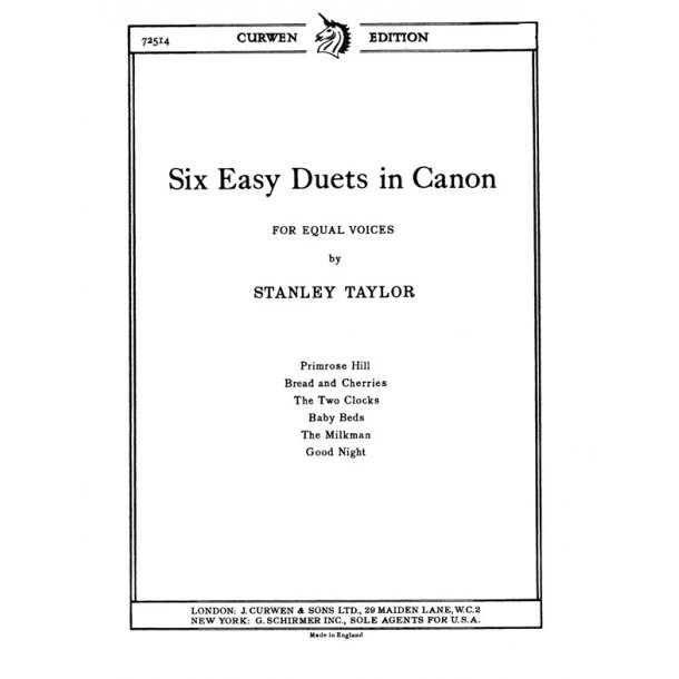 Taylor 6 Easy Duets In Canon V/S