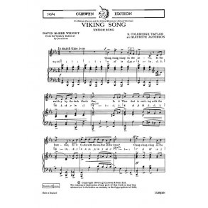 Coleridge Taylor, S Viking Song Unison/Piano