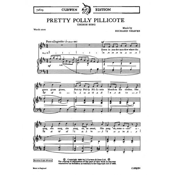 Graves, R Pretty Polly Pillicote Unison/Piano