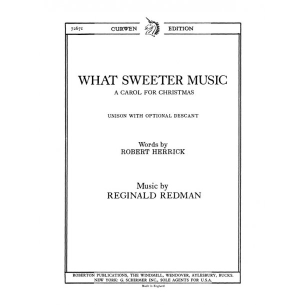 Redman, R What Sweeter Music Unison/Piano